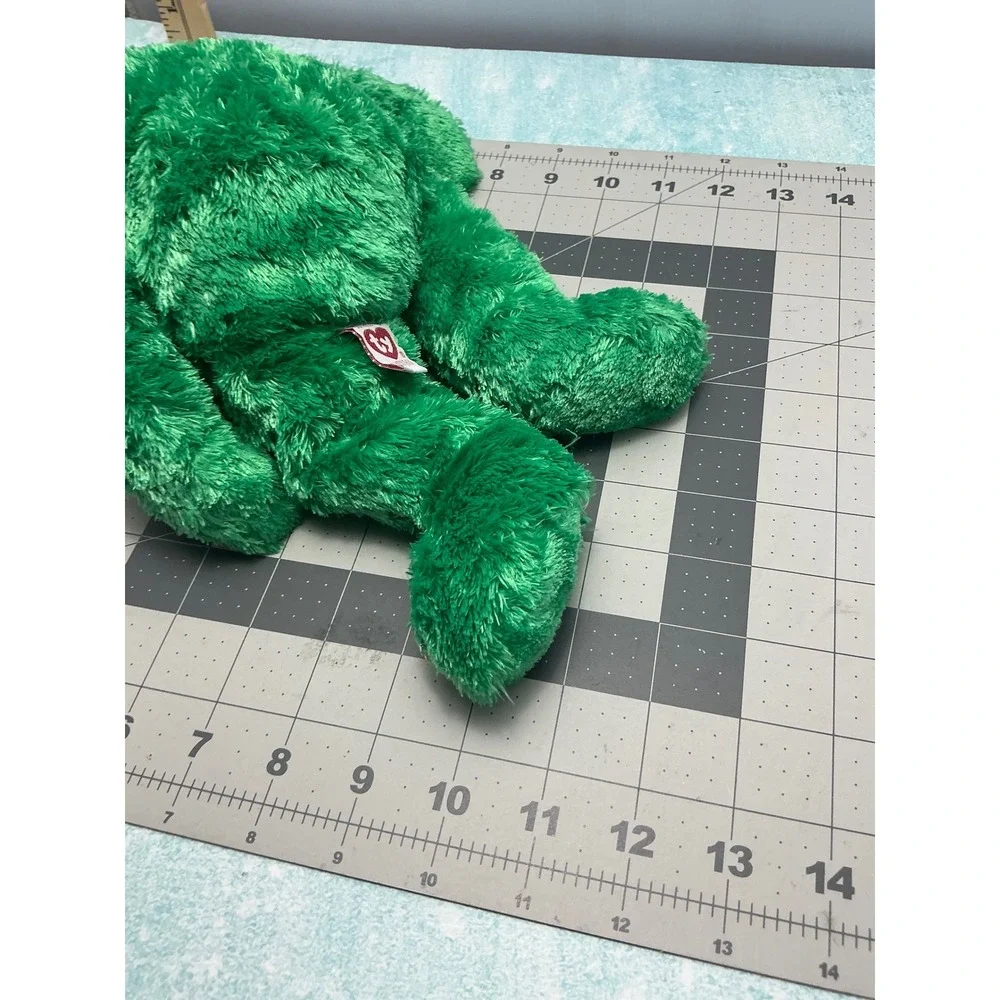Ty Beanie Buddy Seasons the Bear Green Christmas Plush Santa Hat Antlers 2002‎